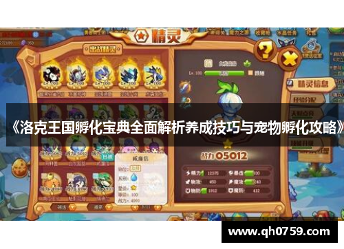 《洛克王国孵化宝典全面解析养成技巧与宠物孵化攻略》